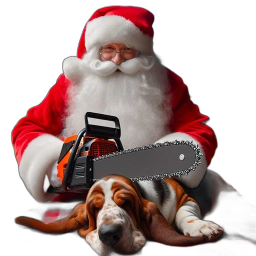 weapon, robot, staff, animal, photorealistic, festive, scene, features transparent PNG cut-out