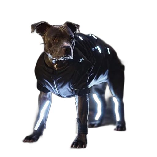 jacket, animal, creature, robot, cyberpunk, concept art, 3d render, vaporwave transparent PNG cut-out