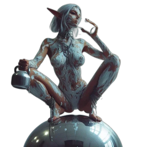 robot, staff, creature, concept art, cyberpunk, fantasy art, comic book art, outer space transparent PNG cut-out