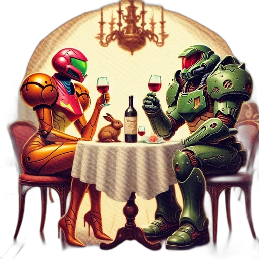 robot, concept art, pixel art, comic book art, outer space, two, iconic, video transparent PNG cut-out