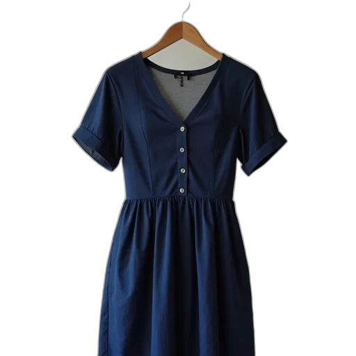 dress, navy, short, sleeve transparent PNG cut-out