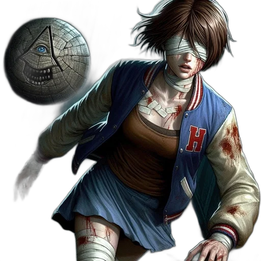 jacket, concept art, comic book art, fantasy art, photorealistic, distressed, young, woman transparent PNG cut-out
