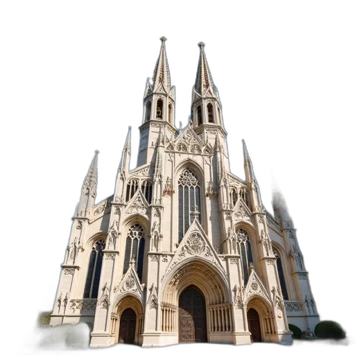 building, 3d render, photorealistic, concept art, watercolor, gothic, cathedral, intricate transparent PNG cut-out