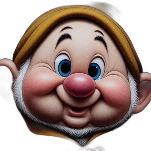 face, mask, photorealistic, 3d render, cartoon, dwarf, gnome, large transparent PNG cut-out
