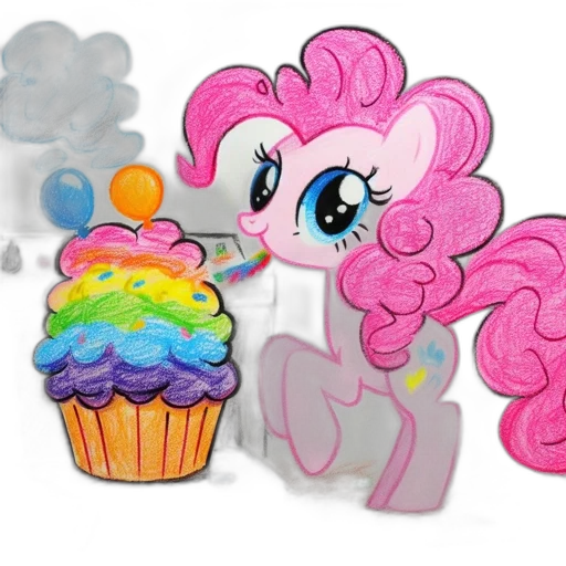 pixel art, concept art, 3d render, photorealistic, pastel, pink, pony, blows transparent PNG cut-out