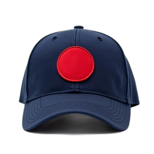 hat, crown, 3d render, navy, blue, baseball, cap, red transparent PNG cut-out