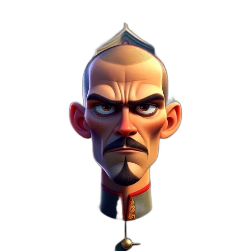 staff, face, mask, concept art, 3d render, fantasy art, cartoon, poster transparent PNG cut-out