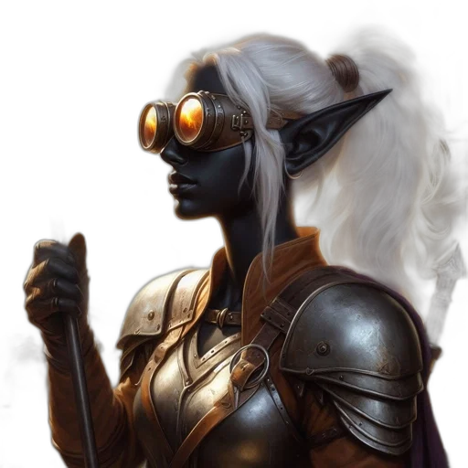 staff, robot, mask, dragon, fantasy art, concept art, comic book art, 3d render transparent PNG cut-out