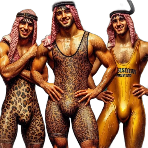 animal, concept art, comic book art, fantasy art, photorealistic, kuwaiti, wrestlers, traditional transparent PNG cut-out