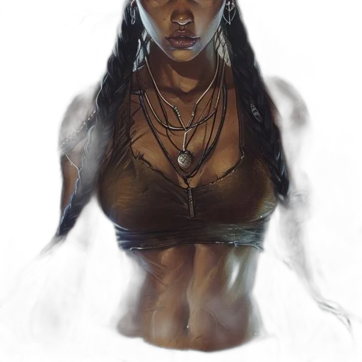 jewelry, face, fantasy art, concept art, comic book art, photorealistic, earth tones, dark transparent PNG cut-out