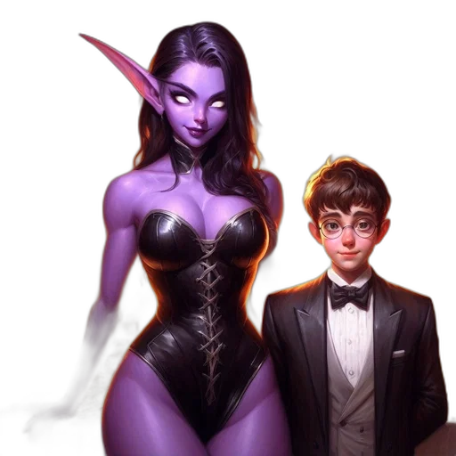 dress, fantasy art, concept art, comic book art, pixel art, dark, two, individuals transparent PNG cut-out