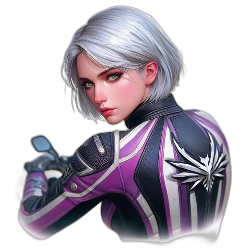 jacket, weapon, robot, face, concept art, cyberpunk, fantasy art, pixel art transparent PNG cut-out