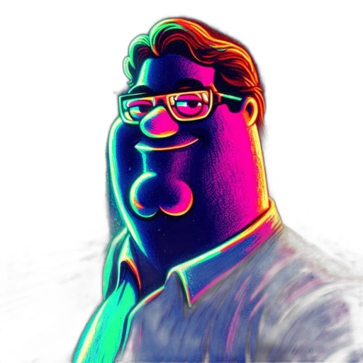 animal, creature, face, robot, cartoon, vaporwave, concept art, photorealistic transparent PNG cut-out