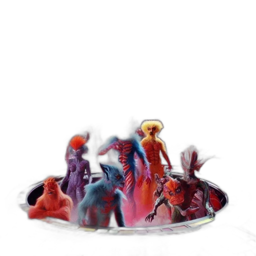 mask, dragon, crown, staff, concept art, fantasy art, 3d render, comic book art transparent PNG cut-out