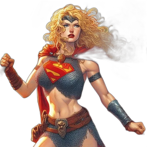 comic book art, concept art, fantasy art, photorealistic, female, character, blonde, hair transparent PNG cut-out