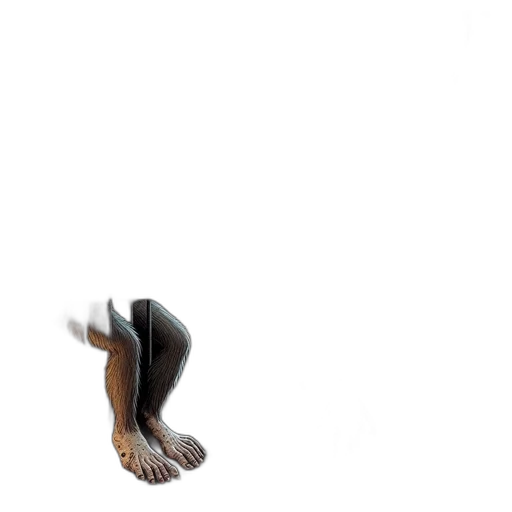 shoes, creature, animal, hair, 3d render, photorealistic, concept art, vaporwave transparent PNG cut-out