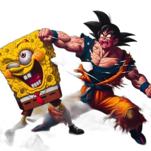concept art, comic book art, 3d render, pixel art, underwater, bright, day, spongebob transparent PNG cut-out
