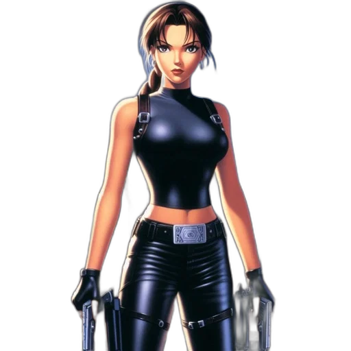 weapon, concept art, cyberpunk, comic book art, pixel art, animated, woman, dressed transparent PNG cut-out