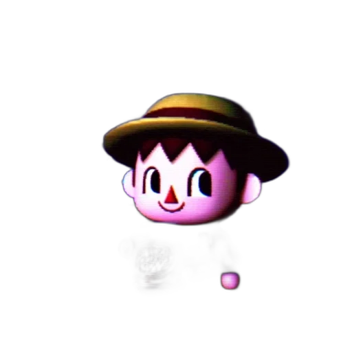 hat, staff, weapon, creature, 3d render, pixel art, concept art, vaporwave transparent PNG cut-out