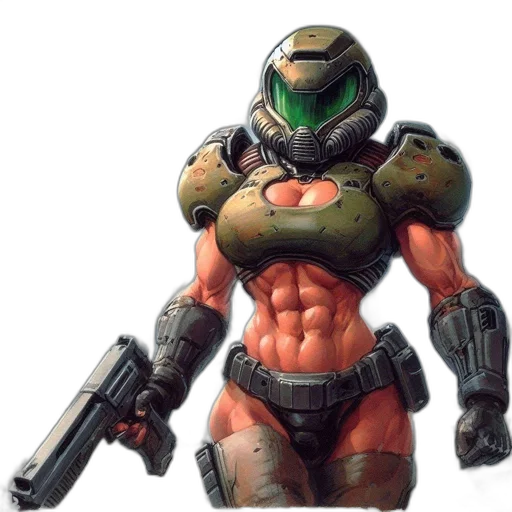 robot, weapon, concept art, comic book art, pixel art, 3d render, green, powerful transparent PNG cut-out