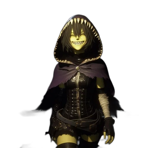 mask, dress, creature, staff, concept art, fantasy art, 3d render, pixel art transparent PNG cut-out