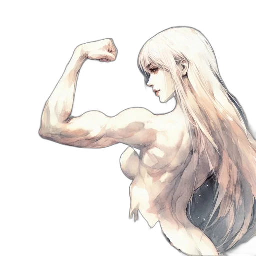weapon, hair, sword, concept art, watercolor, anime, fantasy art, woman transparent PNG cut-out
