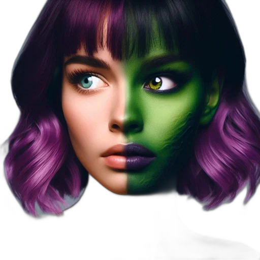 face, hair, mask, crown, photorealistic, fantasy art, concept art, 3d render transparent PNG cut-out