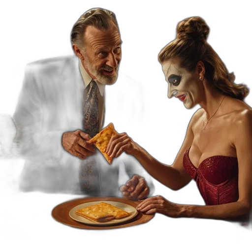 food, mask, concept art, comic book art, fantasy art, photorealistic, fire, outer space transparent PNG cut-out