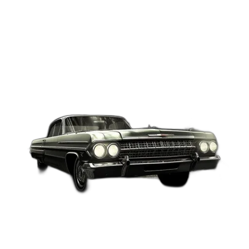 car, weapon, 3d render, photorealistic, concept art, pixel art, vintage, 1960s transparent PNG cut-out
