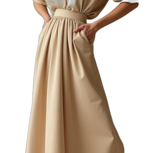 dress, earth tones, golden, hepburn transparent PNG cut-out