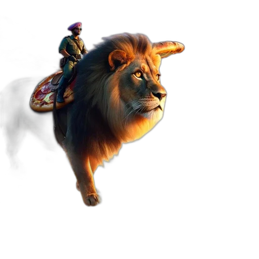 animal, crown, concept art, fantasy art, 3d render, pixel art, surreal, depiction transparent PNG cut-out
