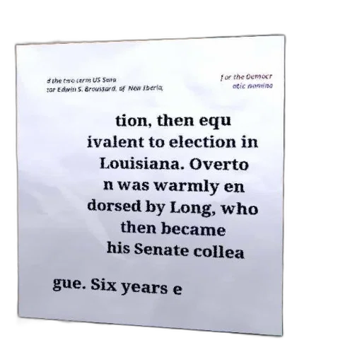 document, discusses, political, career, edwin, broussard, including, his transparent PNG cut-out