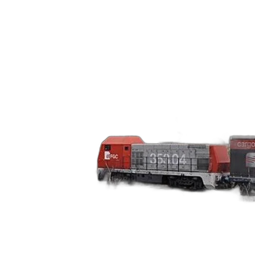 3d render, photorealistic, concept art, red, gray, train, number, 35904 transparent PNG cut-out