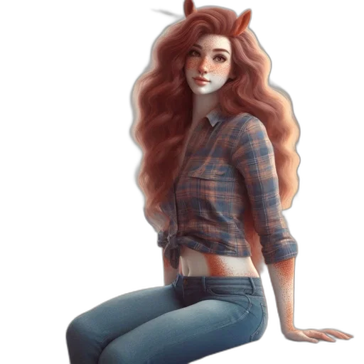 hair, jacket, dress, concept art, fantasy art, watercolor, cartoon, earth tones transparent PNG cut-out