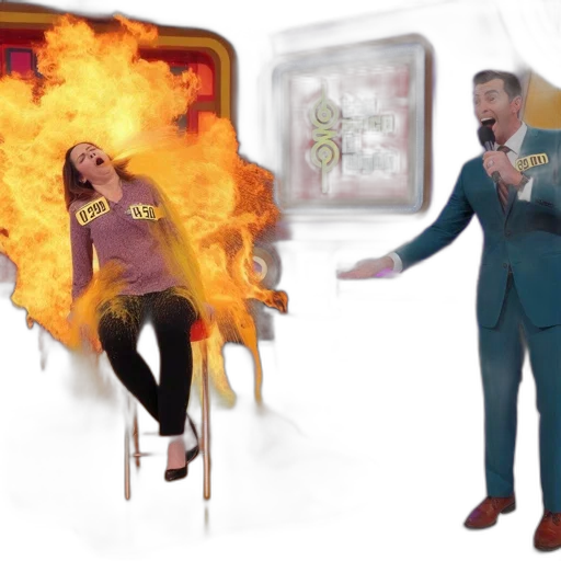 jacket, furniture, concept art, fire, surreal, game, show, scene transparent PNG cut-out