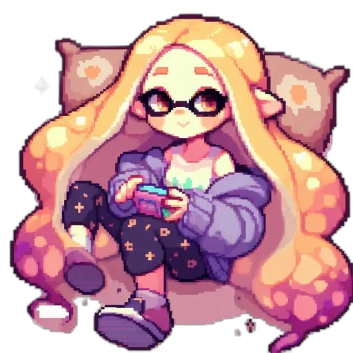 pixel art, vaporwave, watercolor, cartoon transparent PNG cut-out