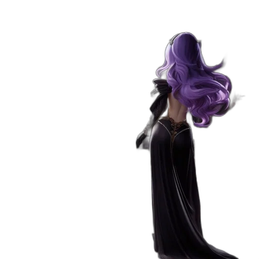 hair, dress, crown, staff, 3d render, concept art, fantasy art, photorealistic transparent PNG cut-out