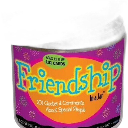 colorful, jar, labeled, friendship, contains, 101, quotes, comments transparent PNG cut-out