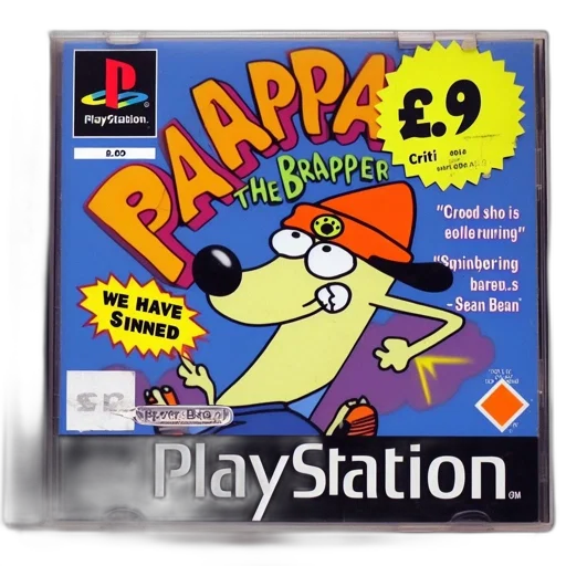 paappa, ripper, ps1, game, box, features, yellow-capped, yellow-starred transparent PNG cut-out
