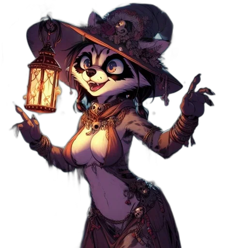 staff, hat, mask, concept art, fantasy art, pixel art, comic book art, dark transparent PNG cut-out