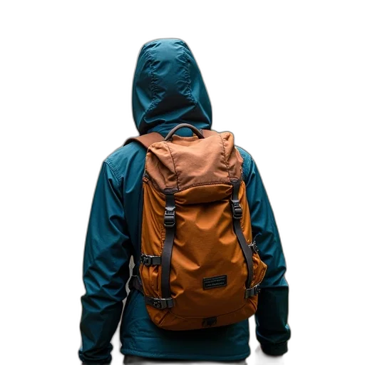 jacket, 3d render, backpacking, gear transparent PNG cut-out