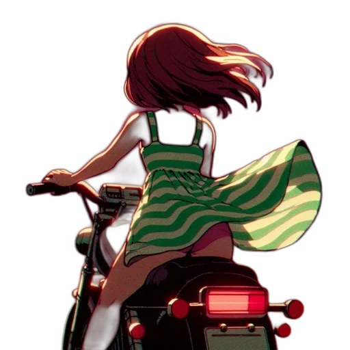 dress, weapon, robot, concept art, pixel art, anime, comic book art, green transparent PNG cut-out