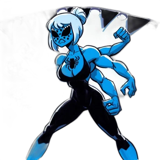 creature, robot, concept art, comic book art, 3d render, cartoon, blue, monochrome transparent PNG cut-out