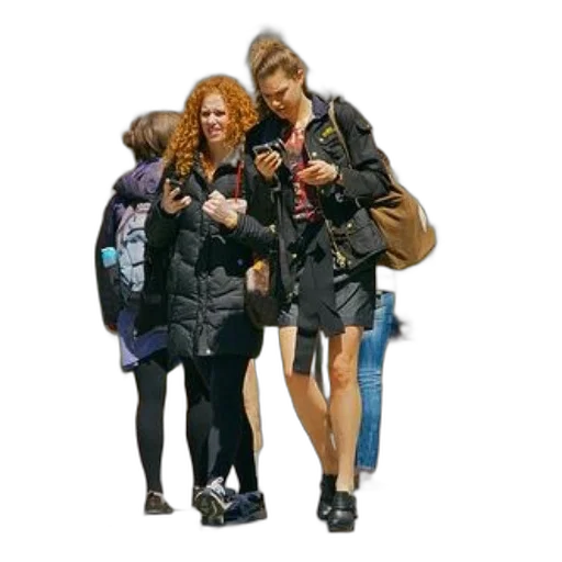 jacket, umbrella, staff, photorealistic transparent PNG cut-out