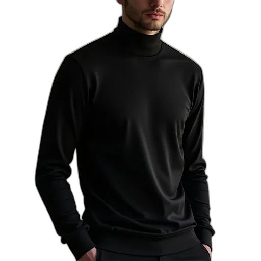 jacket, staff, photorealistic, 3d render, dark, monochrome, black, turtle transparent PNG cut-out