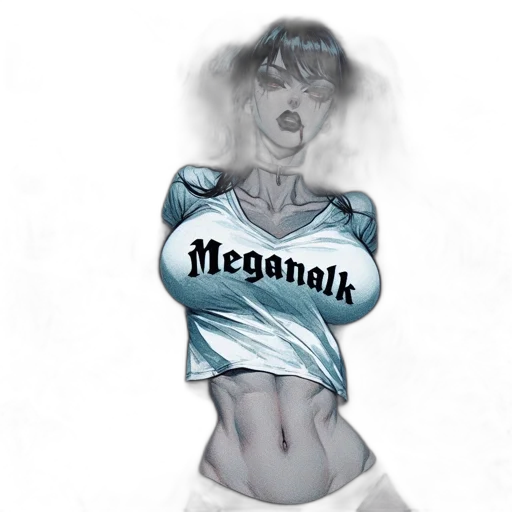comic book art, concept art, fantasy art, cyberpunk, neon lights, woman, named, meganalk transparent PNG cut-out