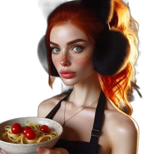 food, jewelry, photorealistic, fantasy art, concept art, oil painting, young, woman transparent PNG cut-out