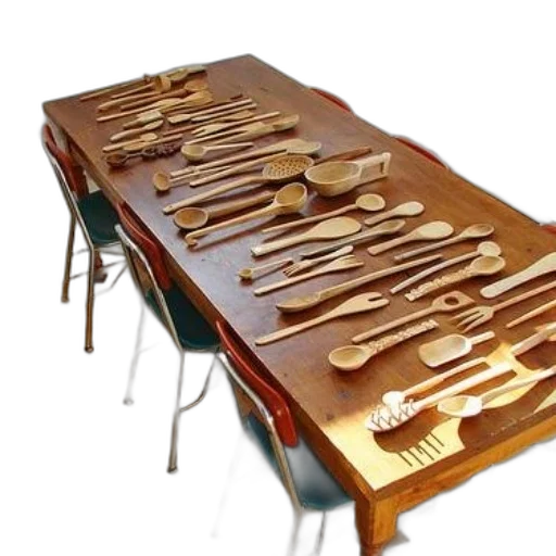 furniture, jewelry, staff, weapon, 3d render, wooden, table, filled transparent PNG cut-out