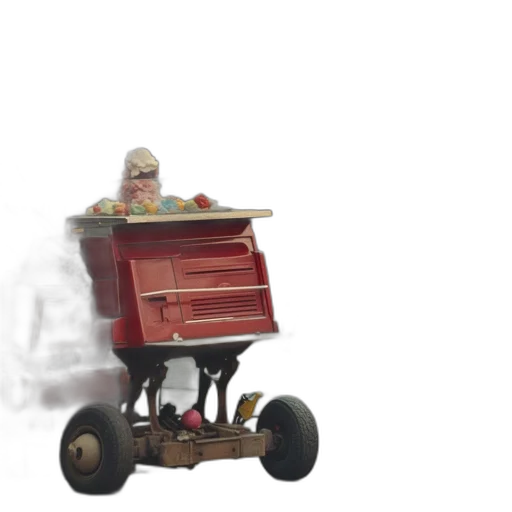 robot, car, food, weapon, 3d render, concept art, photorealistic, fog transparent PNG cut-out