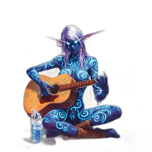 dragon, dress, bottle, fantasy art, concept art, pixel art, watercolor, blue transparent PNG cut-out